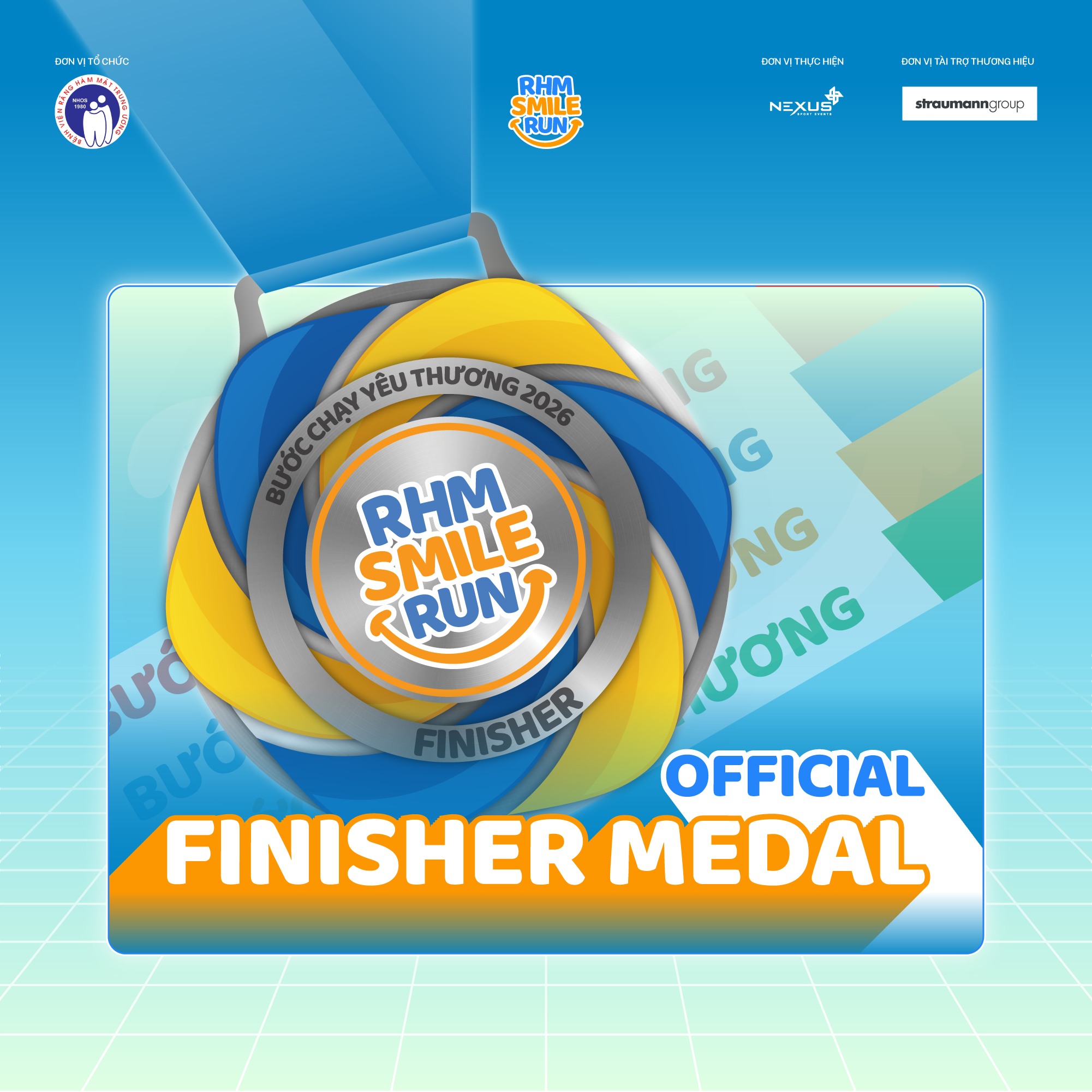 Ra mắt Huy chương hoàn thành giải chạy Răng Hàm Mặt Smile Run 2026